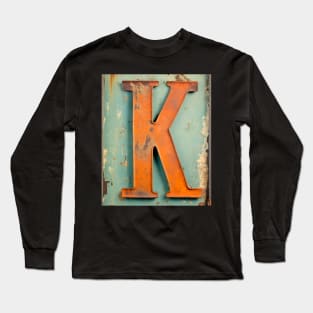 Rusty Letter "K" Monogram K initial Long Sleeve T-Shirt